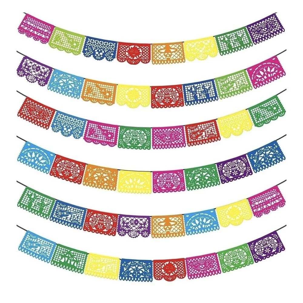 6 Pack Mexican Party Banners Papel Picado Mexicano para Fiesta Decorations 82...